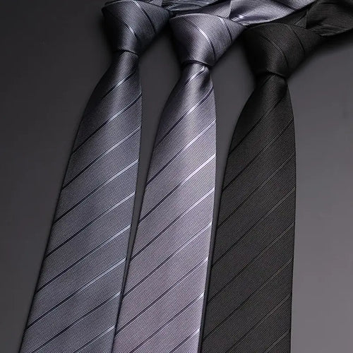 Classic Diagonal Striped Tie - Premium Woven Polyester, Timeless Retro Brief Style, Ideal for Mens Suit Accessories in 3 Colors