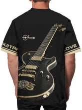 Load image into Gallery viewer, Mens Graphic Guitar Print Crew Neck T-Shirt - Soft Polyester Blend, Regular Fit, Short Sleeve, Slight Stretch, Casual Tee for Outdoor Enthusiasts - XL