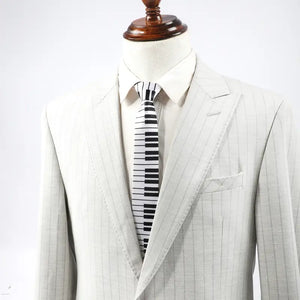 Mens Stylish Woven Polyester Piano Key Pattern Tie - Perfect for Party, Ideal Gift Choice for Music Lovers - 2 Colors