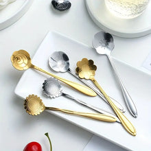 Load image into Gallery viewer, 8-Piece Delightful Flower-Shaped Spoon Set - Durable Stainless Steel, Perfect for Tea, Coffee, Ice Cream, Dessert, and Honey