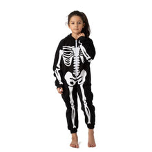 Load image into Gallery viewer, Spooktacular Creations Halloween Unisex Skeleton Costume Pajama Kids Skeleton Jumpsuit Dress Up Party Skeleton Hoodie Cosplay