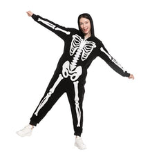 Load image into Gallery viewer, Spooktacular Creations Skeleton Adults Family Matching Pajama Jumpsuit for Women Halloween DressUp Party Themed Party Cosplay