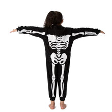 Load image into Gallery viewer, Spooktacular Creations Halloween Unisex Skeleton Costume Pajama Kids Skeleton Jumpsuit Dress Up Party Skeleton Hoodie Cosplay