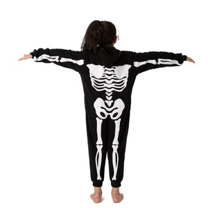 Spooktacular Creations Halloween Unisex Skeleton Costume Pajama Kids Skeleton Jumpsuit Dress Up Party Skeleton Hoodie Cosplay