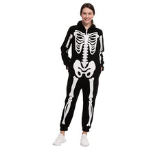 Load image into Gallery viewer, Spooktacular Creations Skeleton Adults Family Matching Pajama Jumpsuit for Women Halloween DressUp Party Themed Party Cosplay