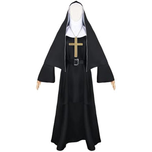 Priest Costume Women Scary Mask Scary Movie Cosplay Costume 6pcs Priest Halloween Costume Women