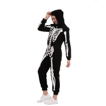 Load image into Gallery viewer, Spooktacular Creations Skeleton Adults Family Matching Pajama Jumpsuit for Women Halloween DressUp Party Themed Party Cosplay