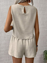 Load image into Gallery viewer, Round Neck Sleeveless Top and Shorts Set in 5 Colors