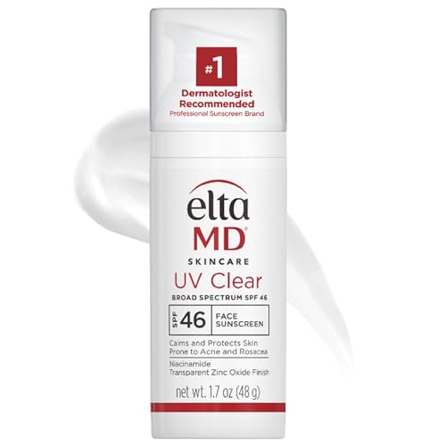 EltaMD UV Clear Face Sunscreen, Protects and Calms Sensitive Skin and Acne-Prone Skin, Lightweight, Silky, Dermatologist Recommended