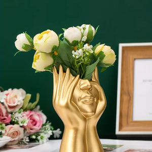 Abstract Floral Face Planter - Unique Pots for Indoor Outdoor Home Decor Garden Patio with Creative Ornamentation and Superb Beauty