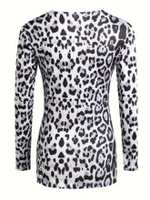 Load image into Gallery viewer, Leopard Print Twist Tunic - Flattering V Neck, Slimming Long Sleeves - Womens Fashion Casual Top with Figure-Embracing Twist Detail- 2 Sizes