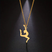 Load image into Gallery viewer, Ballet Dancing Girl Pendant Necklace For Women, Golden Color Stainless Steel Necklace Jewelry Style2