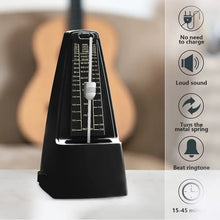 Load image into Gallery viewer, Mechanical Metronome Black Musical Instruments Plastic Metronome High-Precision Beat Tempo