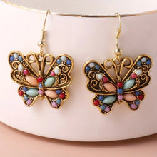 Load image into Gallery viewer, Boho-Chic Butterfly Earrings in Antique Gold Plating - Elegant, Comfortable &amp; Versatile Fashion Accessory