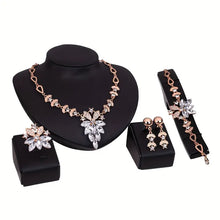 Load image into Gallery viewer, Glamorous 5pc Jewelry Set – Elegant Floral Zirconia Ensemble – Perfect for Special Events