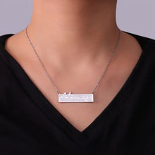 Load image into Gallery viewer, Women&#39;s Corrosion-Resistant Rectangular Farsi Calligraphy Necklace With Dove &amp; Love Bird