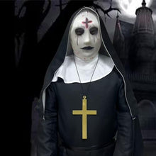 Load image into Gallery viewer, Priest Costume Women Scary Mask Scary Movie Cosplay Costume 6pcs Priest Halloween Costume Women