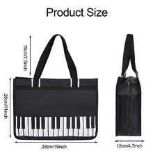 Load image into Gallery viewer, Piano Key Musical Note Tote Bag,Music Shoulder Handbag,Waterproof Nylon Cloth Womens Reusable Shopping Bags