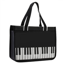 Load image into Gallery viewer, Piano Key Musical Note Tote Bag,Music Shoulder Handbag,Waterproof Nylon Cloth Womens Reusable Shopping Bags