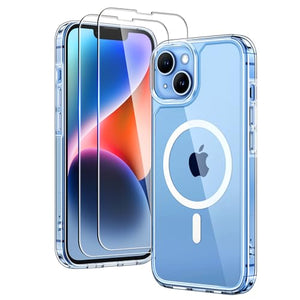 TAURI 5 in 1 for iPhone 16 Pro Max Case, Compatible with MagSafe [Not-Yellowing] with 2X Screen Protector + 2X Camera Lens Protector, Military-Grade Protection, Magnetic Case for 16 ProMax 6.9", Clear