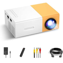 Load image into Gallery viewer, Portable Movie Projector, 1920x1080 Resolution, Smart Home Projector, Smart Video Projector for Home Game/Outdoor/Party,Compatible with HDMI,USB,TF Card,AV and Remote Control(Yellow)