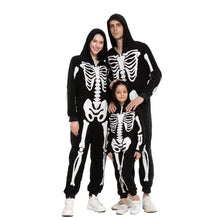 Load image into Gallery viewer, Spooktacular Creations Halloween Unisex Skeleton Costume Pajama Kids Skeleton Jumpsuit Dress Up Party Skeleton Hoodie Cosplay