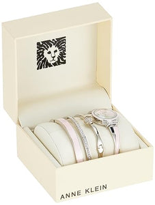 Anne Klein Women's Premium Crystal Accented Bangle Watch Set