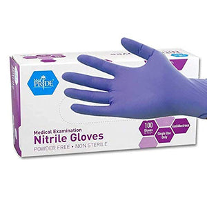 MedPride Powder-Free Nitrile Exam Gloves, Iris Blue, Multiple Choices