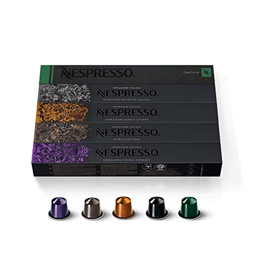 Nespresso Capsules OriginalLine, Variety Pack, Medium & Dark Roast Espresso Coffee, 50 Count Espresso Coffee Pods, Brews 1.35oz