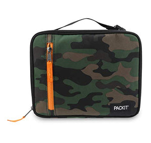 PackIt Freezable Classic Lunch Box, Black, Built with EcoFreeze® Technology, Collapsible, Reusable, Zip Closure With Zip Front Pocket and Buckle Handle, Designed for Fresh Lunches