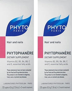 PHYTO Phytophanère 100% Natural Hair Loss Thinning Dietary Supplement, 2-Month Supply 120 Count (Pack of 1)