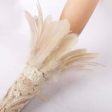 Load image into Gallery viewer, HOMELEX Women Black Lace Feather Gloves Witch Angel Costume Accessories Swan Wings Wrist Bands