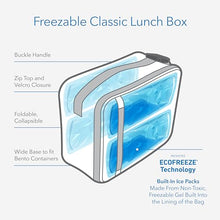 Load image into Gallery viewer, PackIt Freezable Classic Lunch Box, Black, Built with EcoFreeze® Technology, Collapsible, Reusable, Zip Closure With Zip Front Pocket and Buckle Handle, Designed for Fresh Lunches