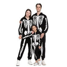 Load image into Gallery viewer, Spooktacular Creations Skeleton Adults Family Matching Pajama Jumpsuit for Women Halloween DressUp Party Themed Party Cosplay