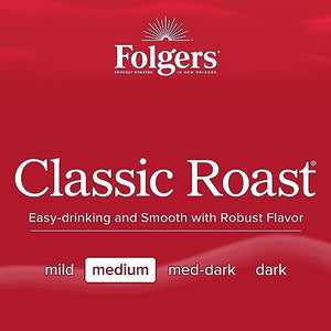 Folgers Classic Roast Medium Roast Coffee, 72 Keurig K-Cup Pods