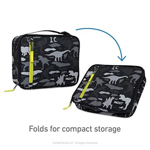 PackIt Freezable Classic Lunch Box, Black, Built with EcoFreeze® Technology, Collapsible, Reusable, Zip Closure With Zip Front Pocket and Buckle Handle, Designed for Fresh Lunches