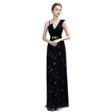 Load image into Gallery viewer, Evening Dress, Official Maxi Dress, Evening Gown with Mash for Women