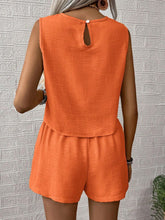 Load image into Gallery viewer, Round Neck Sleeveless Top and Shorts Set in 5 Colors