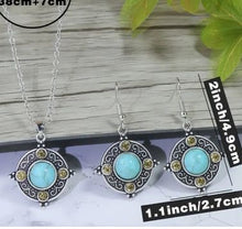 Load image into Gallery viewer, Beautiful Set of Necklace and Earrings with Turquoise Agate