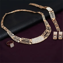 Load image into Gallery viewer, 1 Pair Of Earrings + 1 Bracelet + 1 Necklace + 1 Ring Traditional Bridal Jewelry Set for Women