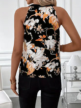 Load image into Gallery viewer, Vibrant Floral Print Notch Neck Blouse - Elegant Sleeveless Top for Women, Size: M