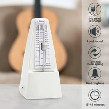 Load image into Gallery viewer, Mechanical Metronome White Musical Instruments Plastic Metronome High-Precision Beat Tempo