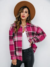 Load image into Gallery viewer, Shiny Plaid Button Up Collared Neck Jacket in 4 Colors