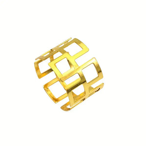 Pack of 6 Golden Iron Napkin Ring Set - Elevate Table Settings with a Luxurious Circle Design