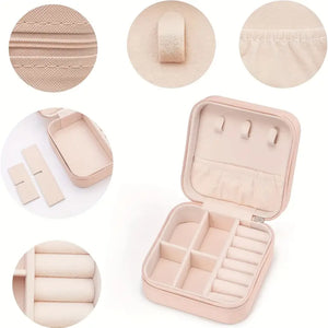 Small Jewelry Box, Travel Portable Jewelry Case For Ring, Pendant, Earring, Necklace, Bracelet Organizer Storage Holder Boxes