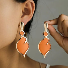 Load image into Gallery viewer, Bohemian Style Drop Earrings, 1 Pair Luxury Fashion Orange Enamel Dangle Earrings, Statement Jewelry For Women