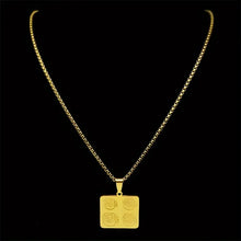 Load image into Gallery viewer, Classic Religious Symbol Pendant Necklace: Islamic Quran (4 Ghol) Verse Charm, 18K Plated, Stainless Steel