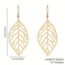 Load image into Gallery viewer, Stylish And Simple Leaf-shaped Hollow Hook Earrings, Elegant Retro Ear Jewelry Gift For Teen Girls