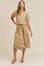 Load image into Gallery viewer, MABLE Short Sleeve Top and Button Down Midi Skirt Set