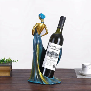 Elegant Female Figure Resin Wine Rack Statue - Abstract Art for Home & Bar Decor, Perfect for Living Room, Dining Area, and Special Occasions